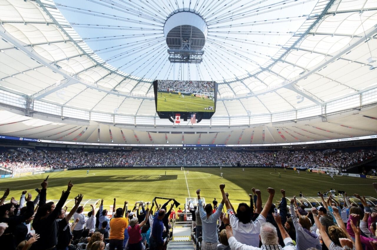 BC Place illuminated for Canada Super 60 cricket event